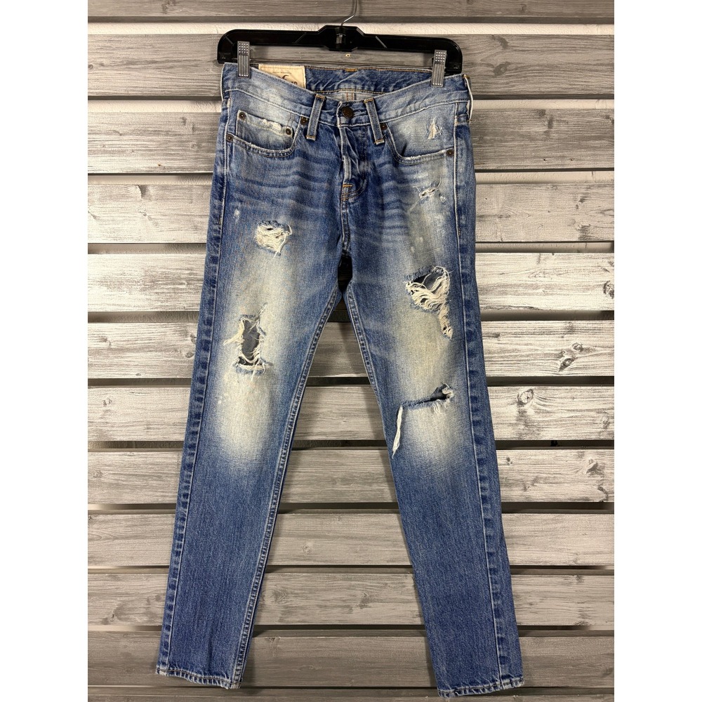 Vintage Hollister Super Skinny Distressed Ripped Jeans Button Fly Womens 29x30